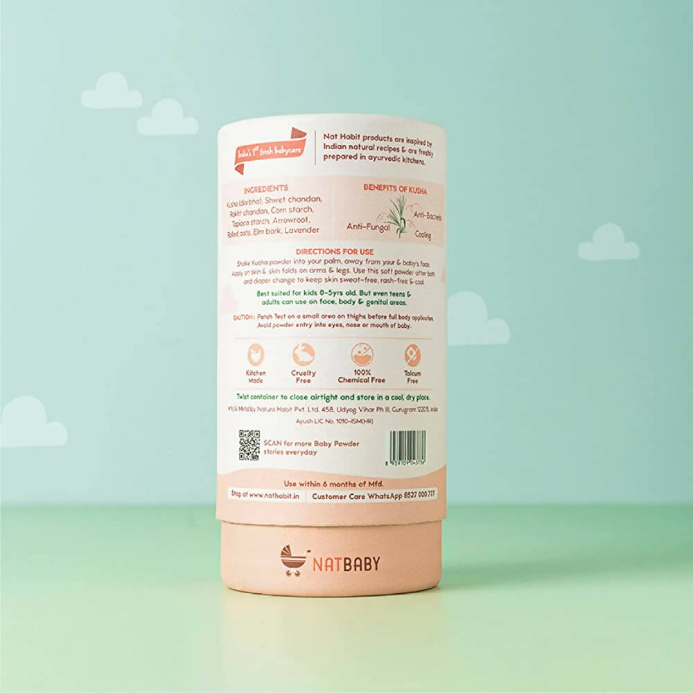 Nat Habit Shwet Chandan Kusha Baby Powder - Indyancart