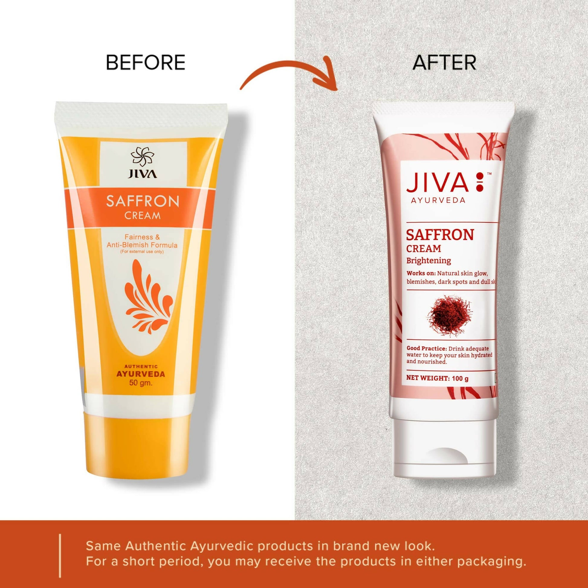 Jiva Ayurveda Saffron Face Cream in a jar, natural skincare product with saffron extract for glowing skin