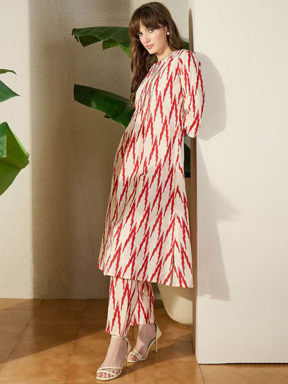Indyancart IE Printed Pure Cotton Tunic With Trouser
