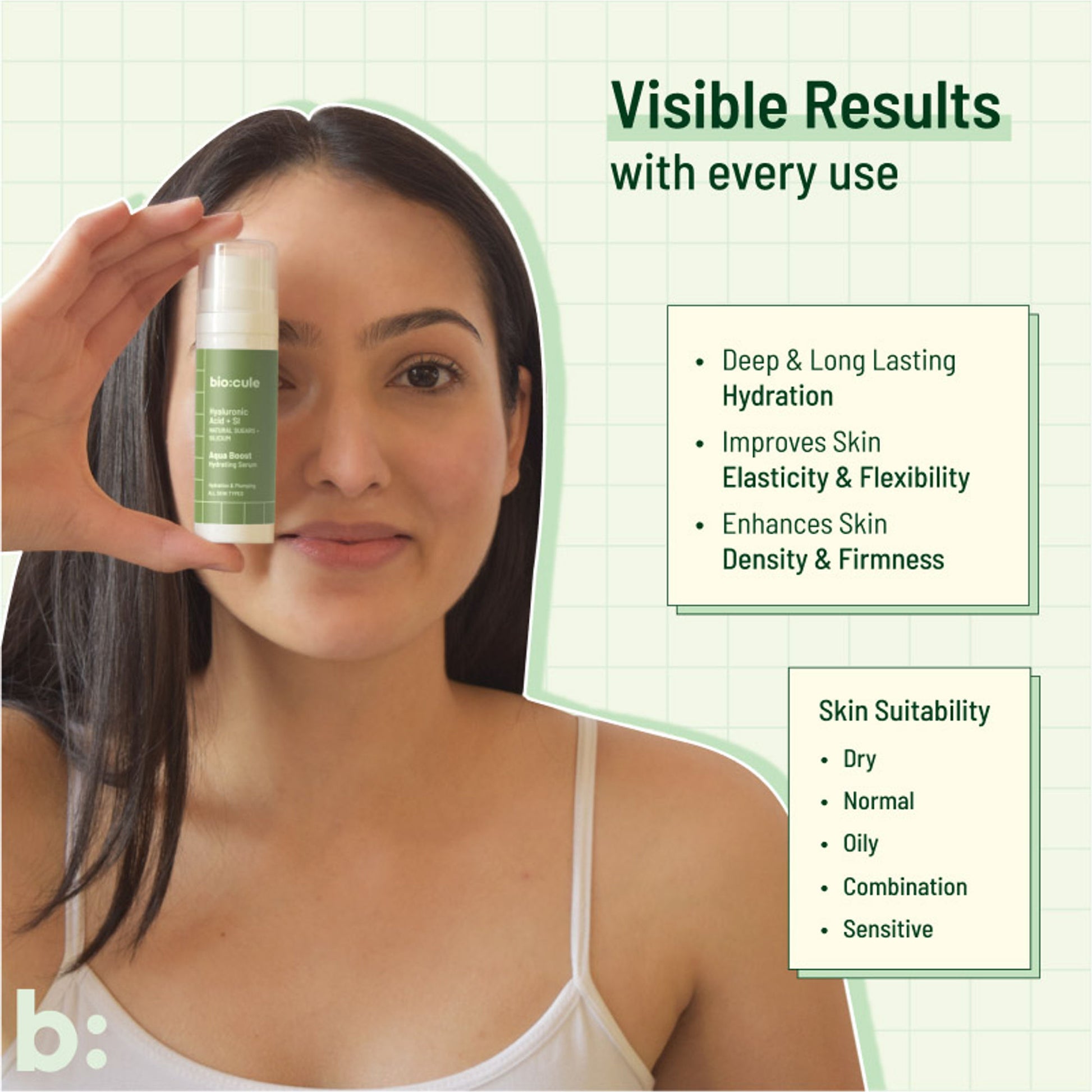 Biocule Aqua Boost Hydrating Face Serum - For All Skin Types