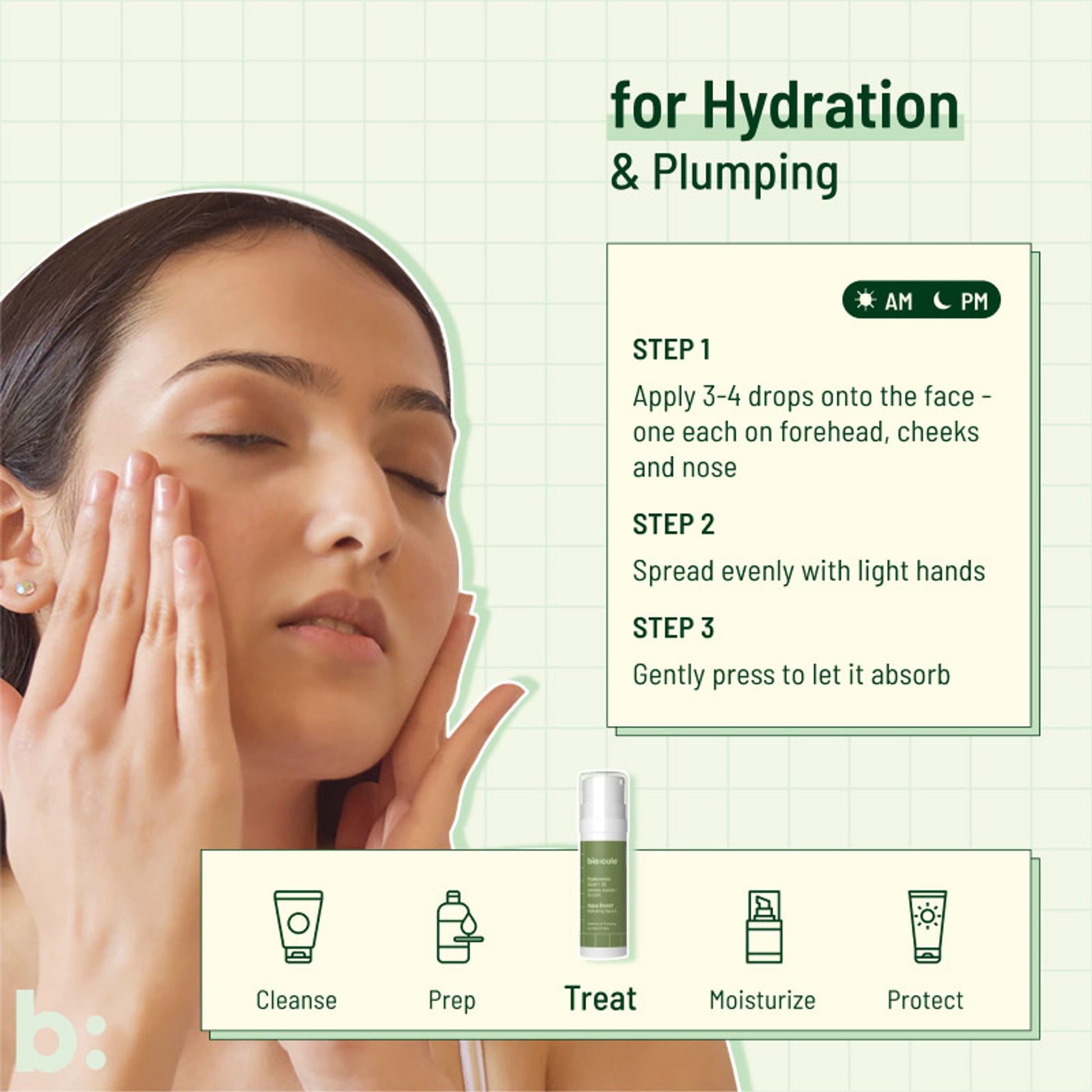 Biocule Aqua Boost Hydrating Face Serum - For All Skin Types