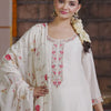 Dhiyona IE Women Floral Embroidered Regular Thread Work Kurta with Trousers & With Dupatta