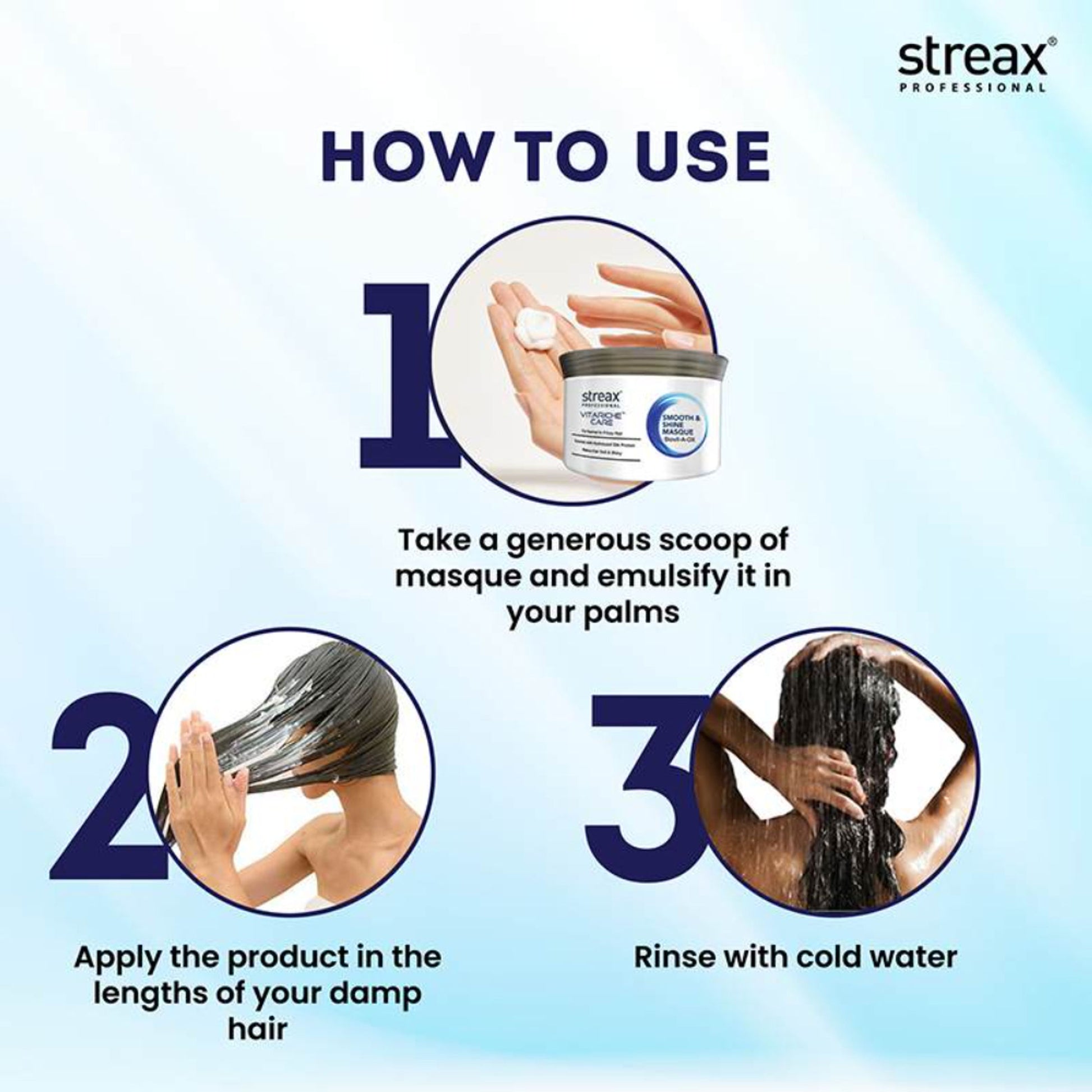 Streax Professional Vitariche Care Smooth & Shine Hair Masque For Frizzy & Dry hair