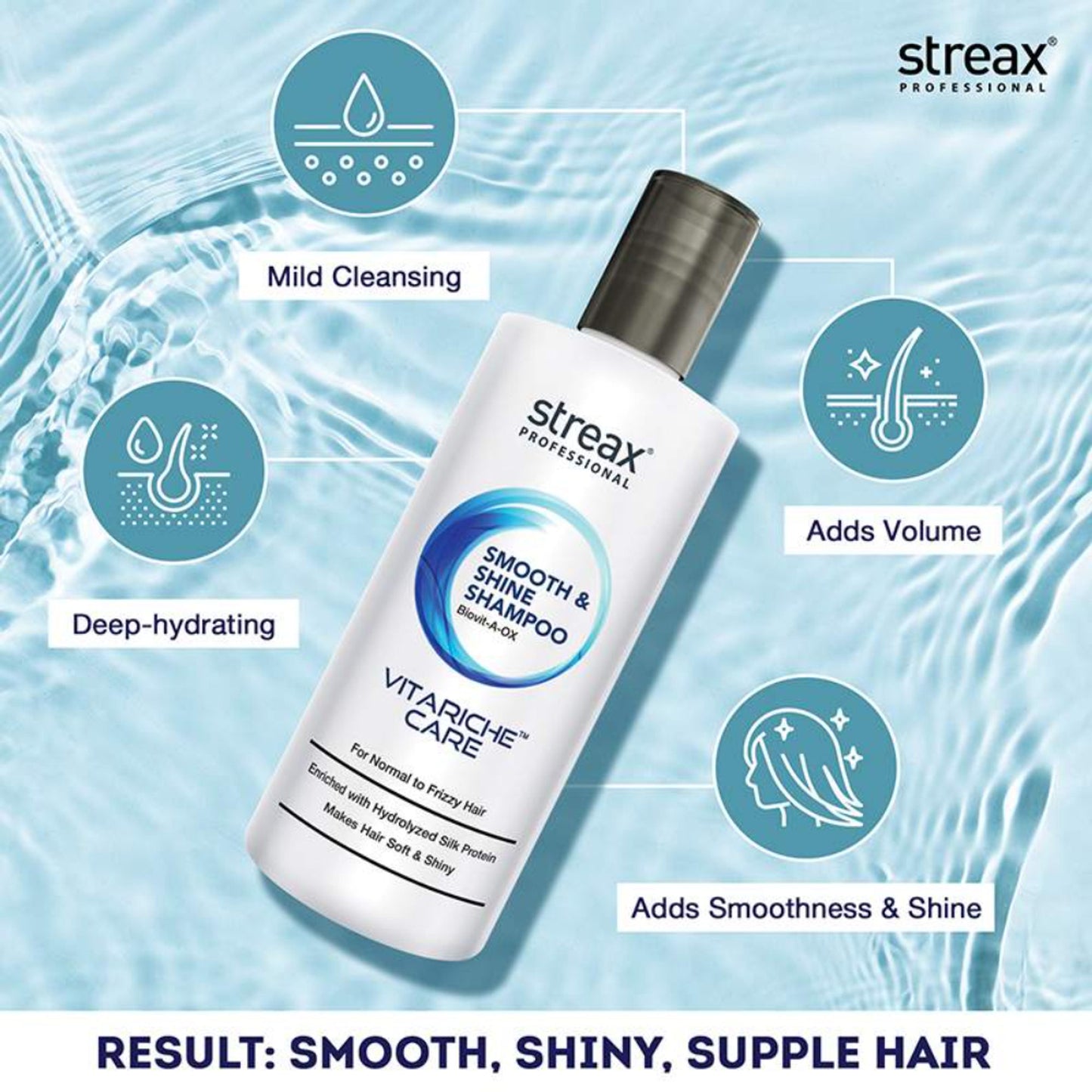 Streax Professional Vitariche Care Smooth & Shine For Normal to Dry Hair