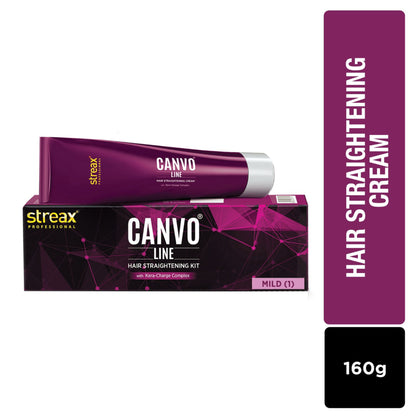 Streax Professional Canvoline Hair Straightening Kit Cream For Curly & Frizzy Hair Mild