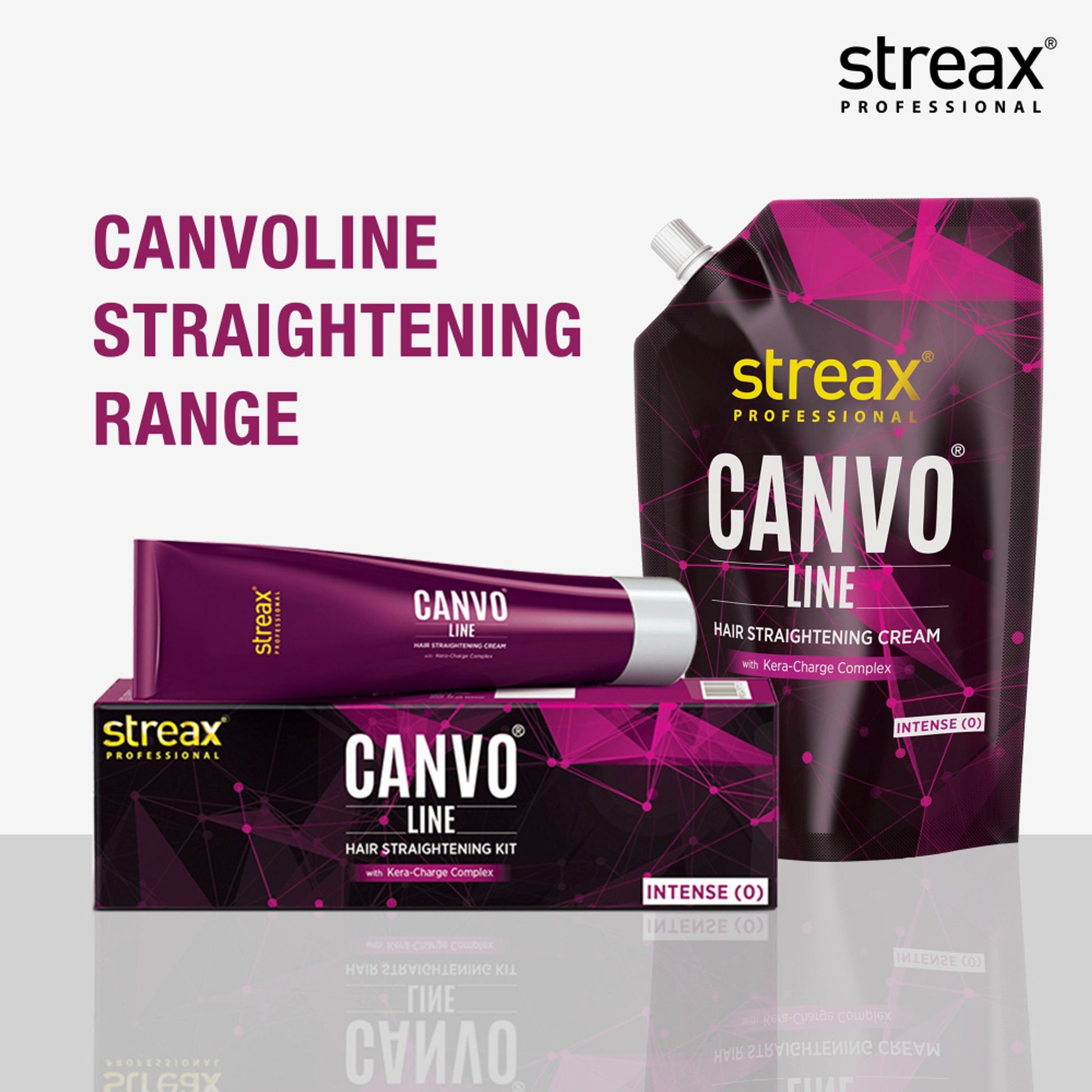 Streax Professional Canvoline Hair Straightening Kit Cream For Curly & Frizzy Hair Mild