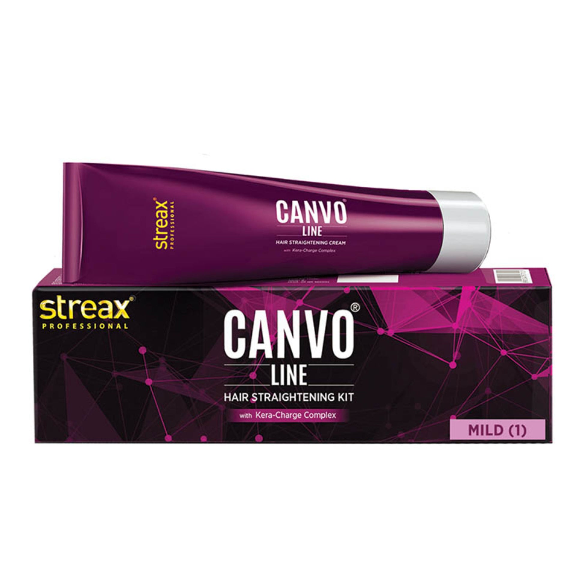 Streax Professional Canvoline Hair Straightening Kit Cream For Curly & Frizzy Hair Mild