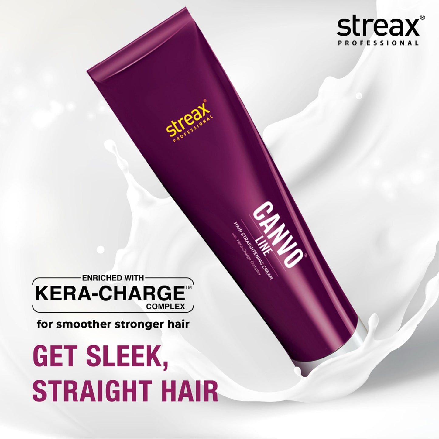 Streax Professional Canvoline Hair Straightening Cream For Curly & Frizzy Hair Mild