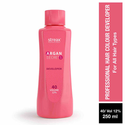 Streax Professional Developer 40 Volume 12% For Hair Color With Argan Secrets Colourant