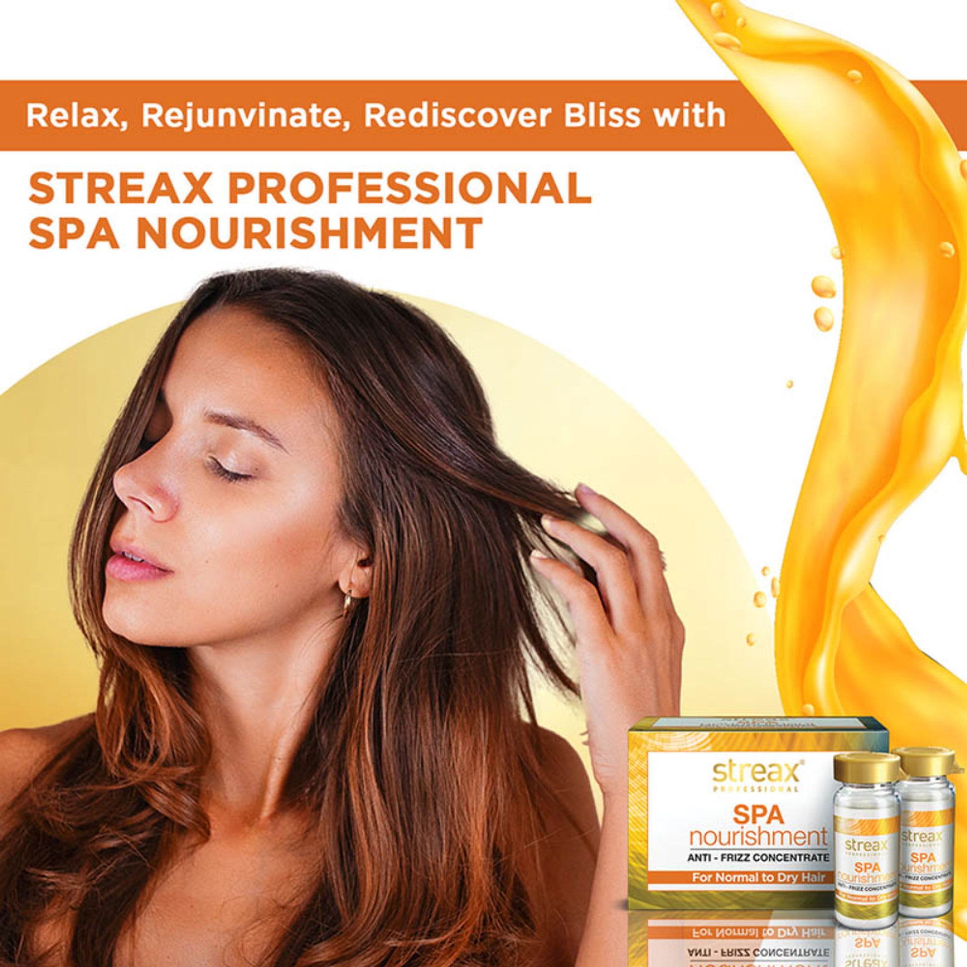 Streax Professional Spa Nourishment Anti-Frizz Concentrate, For Normal to Dry Hair