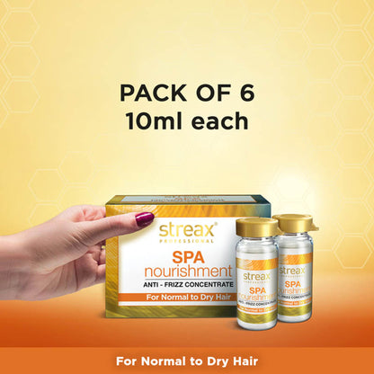 Streax Professional Spa Nourishment Anti-Frizz Concentrate, For Normal to Dry Hair