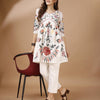Dhiyona TI Women's Off White Colour Multi Thread Embroidery Flared Co Ord