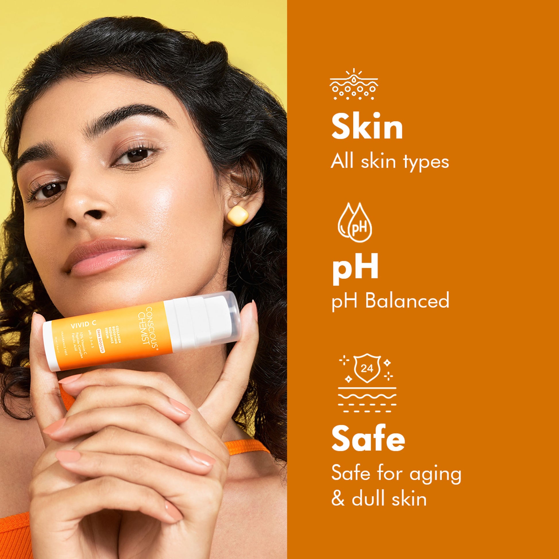 Conscious Chemist 10% Vitamin C Face Serum (Advanced) With Peptiide Complex For Glowing Skin