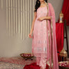 Indyancart VA Women'sEthnic Motifs Embellished Regular Kurta with Trousers & With Dupatta
