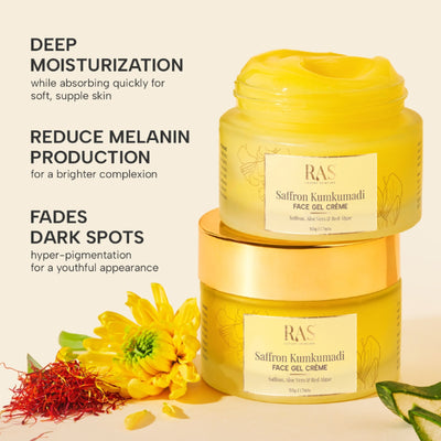RAS Luxury Oils Saffron Kumkumadi Face Gel Creme With Aloevera & Red Algae