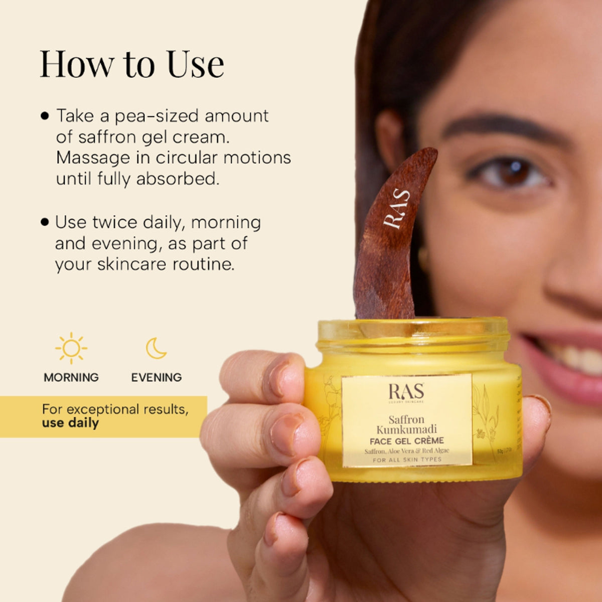 RAS Luxury Oils Saffron Kumkumadi Face Gel Creme With Aloevera & Red Algae