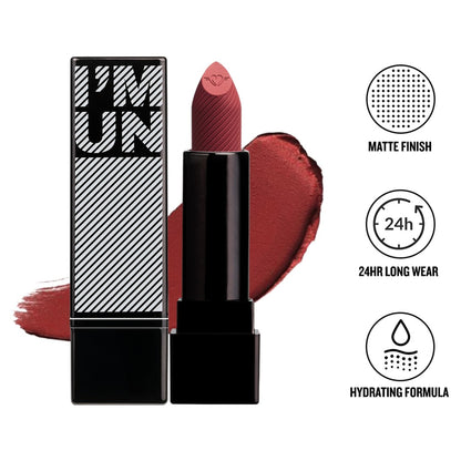 Daily Life Forever52 I'm Unlimited lipstick in Clay shade, featuring a sleek tube and the lipstick partially extended.