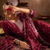 Indyancart IE Floral Embroidered Sequinned Round Neck Straight Kurta With Trouser & Dupatta