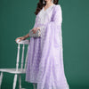 Indyancart IE Floral Embroidered Thread Work Pure Cotton Kurta With Trousers & Dupatta