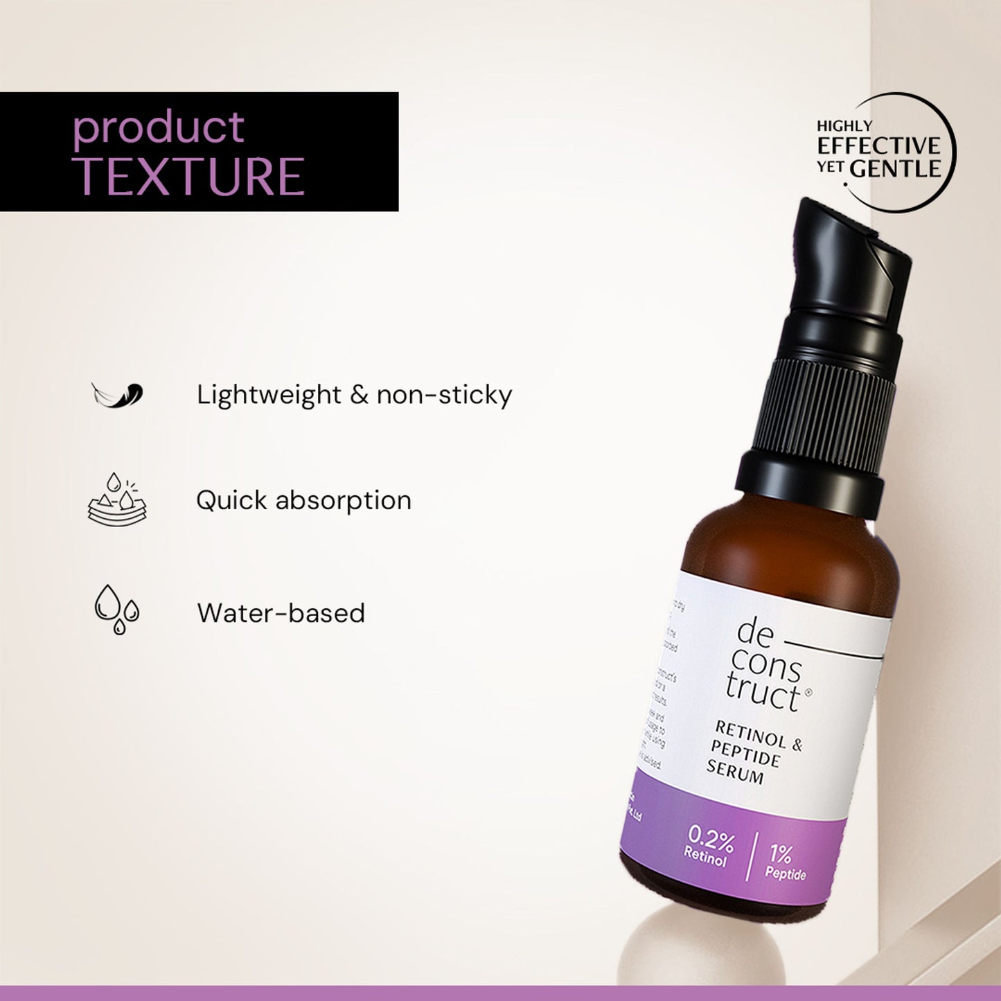 Deconstruct Retinol & Peptide Serum, 0.2% Retinol + 1% Peptide, Anti-Aging