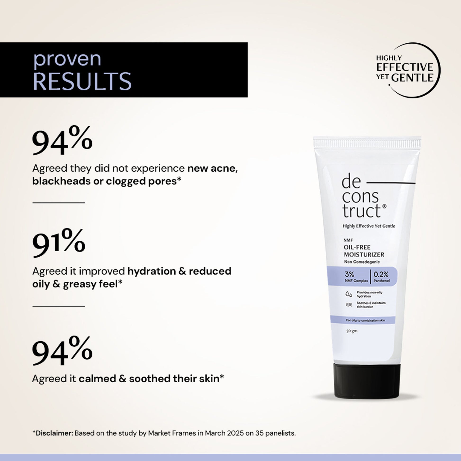 Deconstruct Oil-Free Moisturizer, Lightweight, Non-Sticky, 72H Hydration