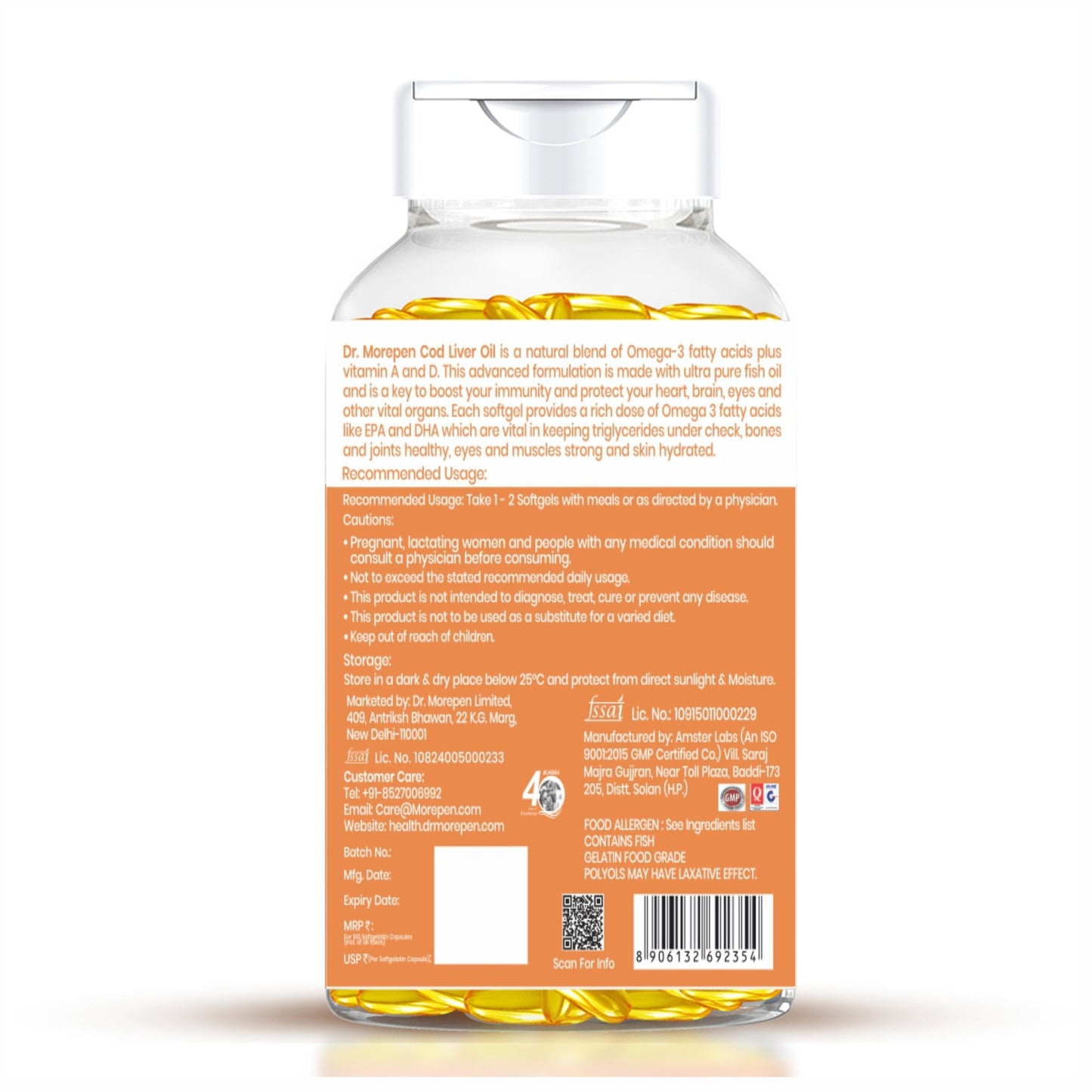 Dr. Morepen Cod Liver Oil Softgels