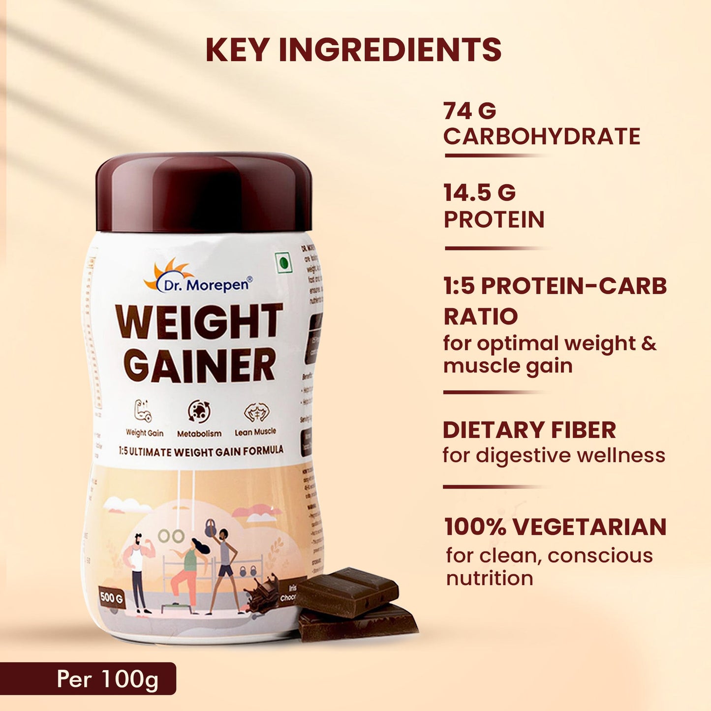 Dr. Morepen Weight Gainer - Chocolate Flavor