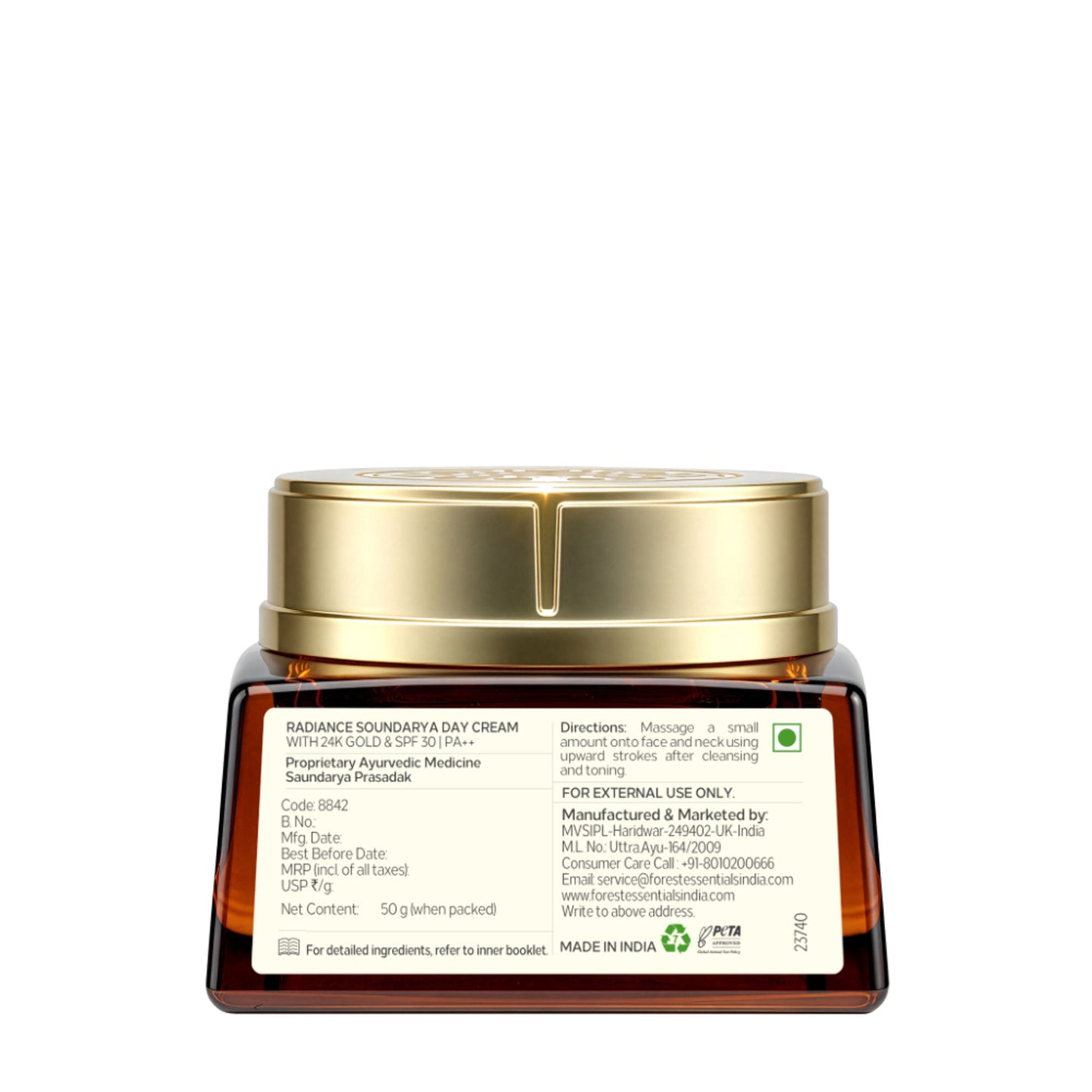 Forest Essentials Soundarya Radiance Cream With 24K Gold And SPF25