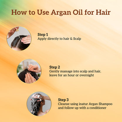 inatur Argan Oil, Cold Pressed & Organic, for Skin & Hair, Moisturizing & Vitamin-Rich
