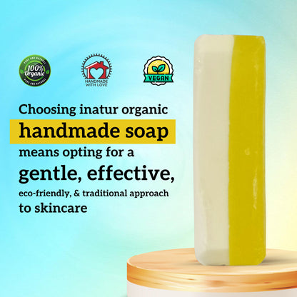 inatur Papaya & Coconut Soap For Brightening & Cleansing with Papaya Extract, Shea Butter & Coconut