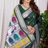 Dhiyona GR Women's Chandramukhi Bottle Green Zari Paithani Silk Saree