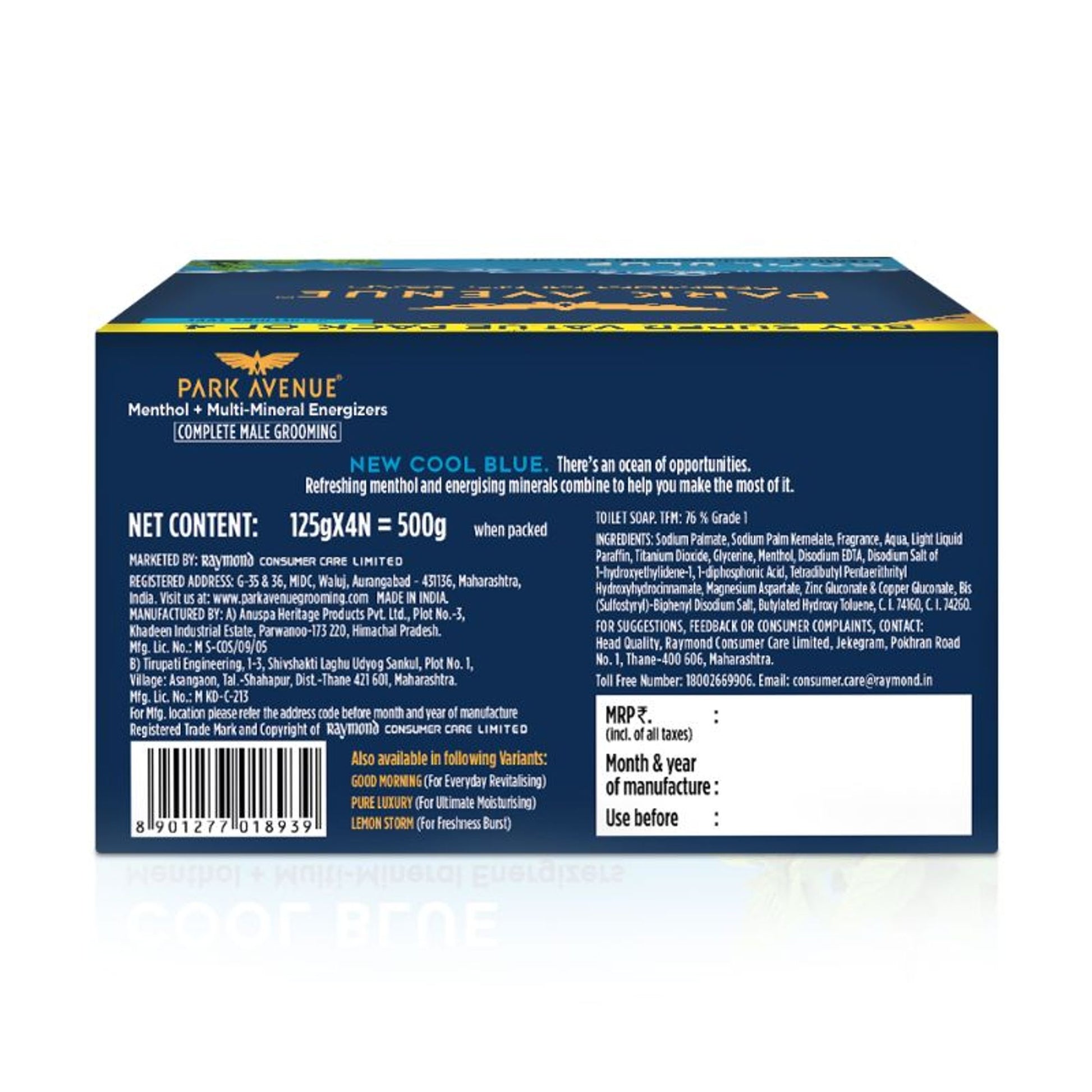 Park Avenue Cool Blue Soap Pack Of 4