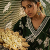 Dhiyona IE Floral Printed V-Neck Pure Cotton Straight Kurta With Trouser & Dupatta