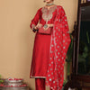 Dhiyona VA Women's Ethnic Motifs Embroidered Regular Sequinned Kurta with Trousers & Dupatta