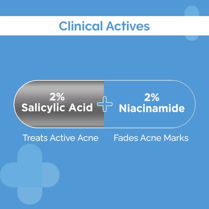 The Derma Co Sali-Cinamide anti-acne face wash in a white tube with a flip cap, displayed on a clean background.
