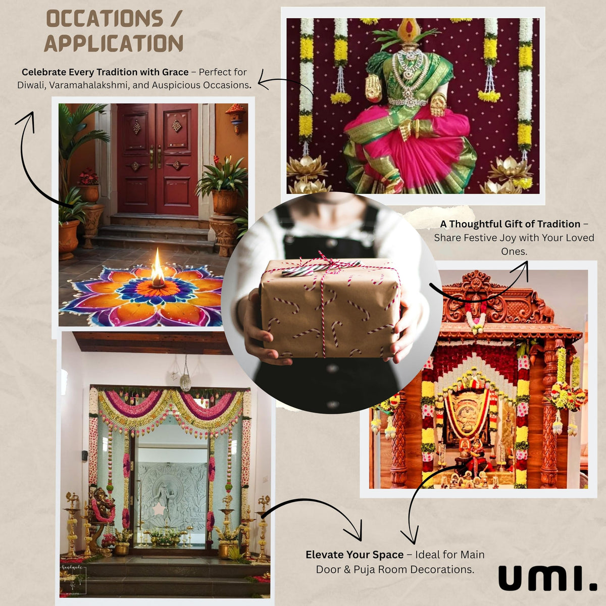 Toran for Main Door Entrance, Handmade Mango Leaf Toran, Traditional Bandarwal for Festival, Pooja, Wedding & Home Decor, Artificial Leaf Door Hanging (42 x 6 Inches, Green)