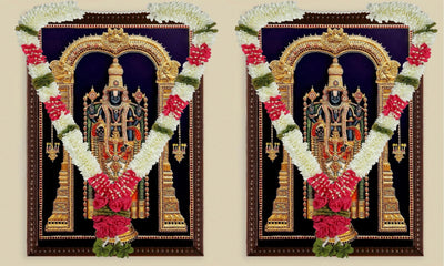 A Pair of Garland with Jasmin Buds Off White 5ft Long, Artificial Garland for Decoration,God Idol, Festivals, Home Decor, Varalakshmi, Diwali,Ugadi & Wedding