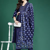 Indyancart IE Floral Printed Panelled Pure Cotton Kurta with Trousers & Dupatta