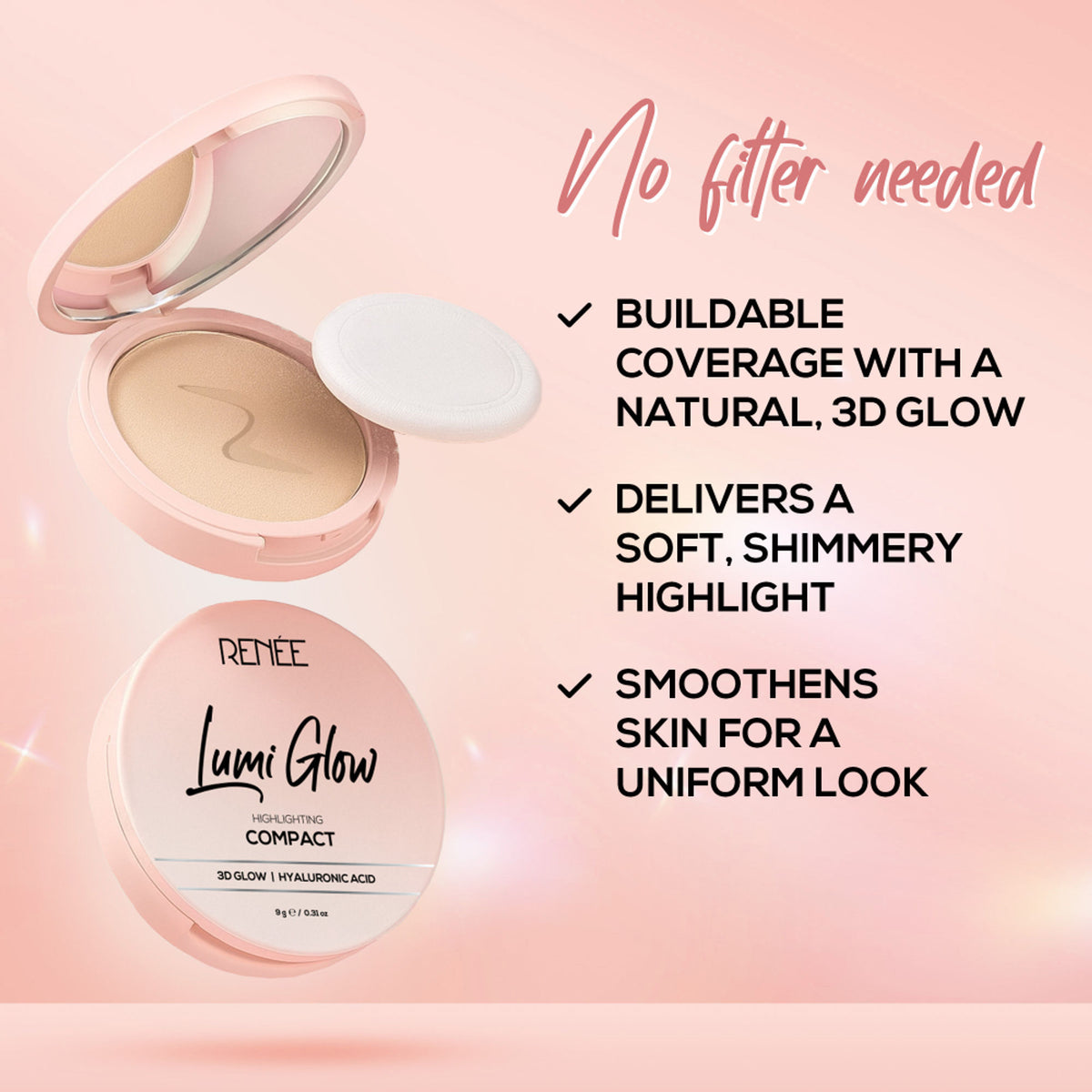 Renee Cosmetics Lumi Glow Highlighting Compact - 04 Cashmere Sand