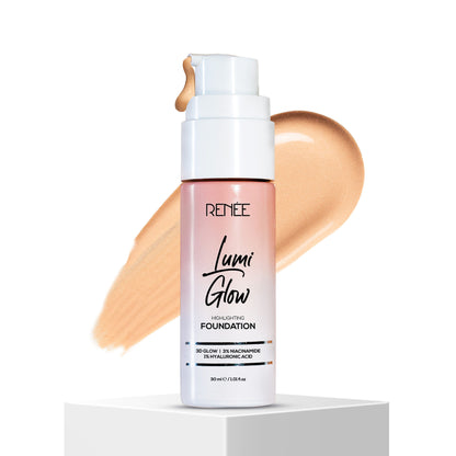 Renee Cosmetics Lumi Glow Highlighting Liquid Foundation - 02 Glazed Bronze