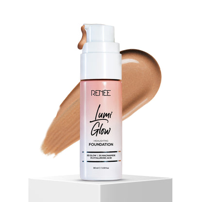 Renee Cosmetics Lumi Glow Highlighting Liquid Foundation - 05 Silk Cocoa