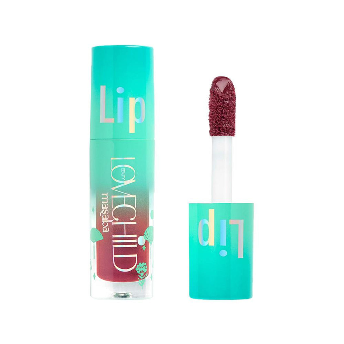 LoveChild Masaba tinted lip gloss in Raspberry Rose with jojoba oil and shea butter, featuring a glossy, vibrant lip finish.