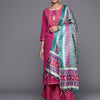 Indyancart VA Women'sFloral Printed Regular Kurta With Palazzos & Dupatta