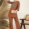 Dhiyona IE Embroidered Round Neck Top With Trousers Co-Ords