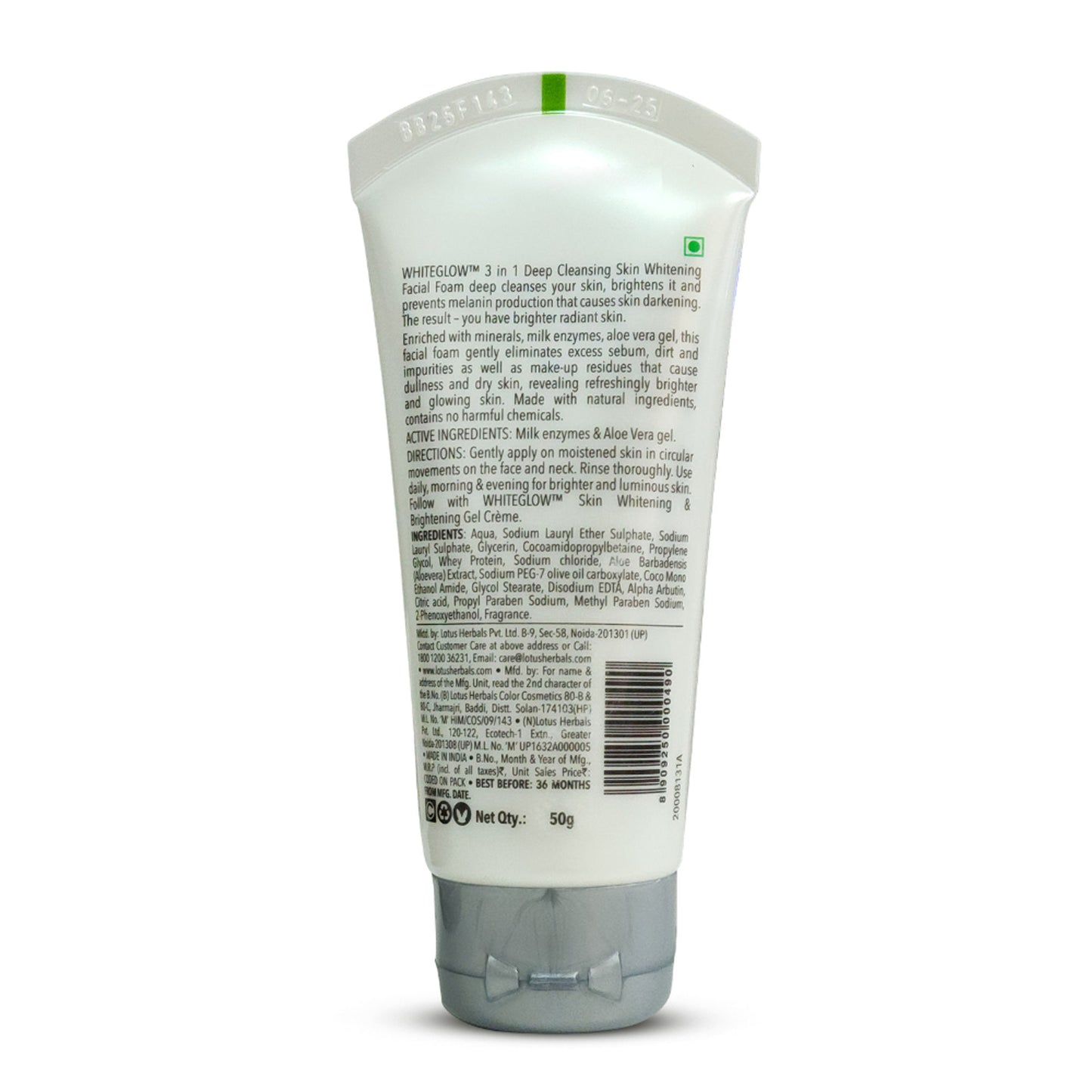 Lotus Herbals WhiteGlow 3 In 1 Deep Cleansing Facial Foam, Acne & Oil-Control For All Skin Types