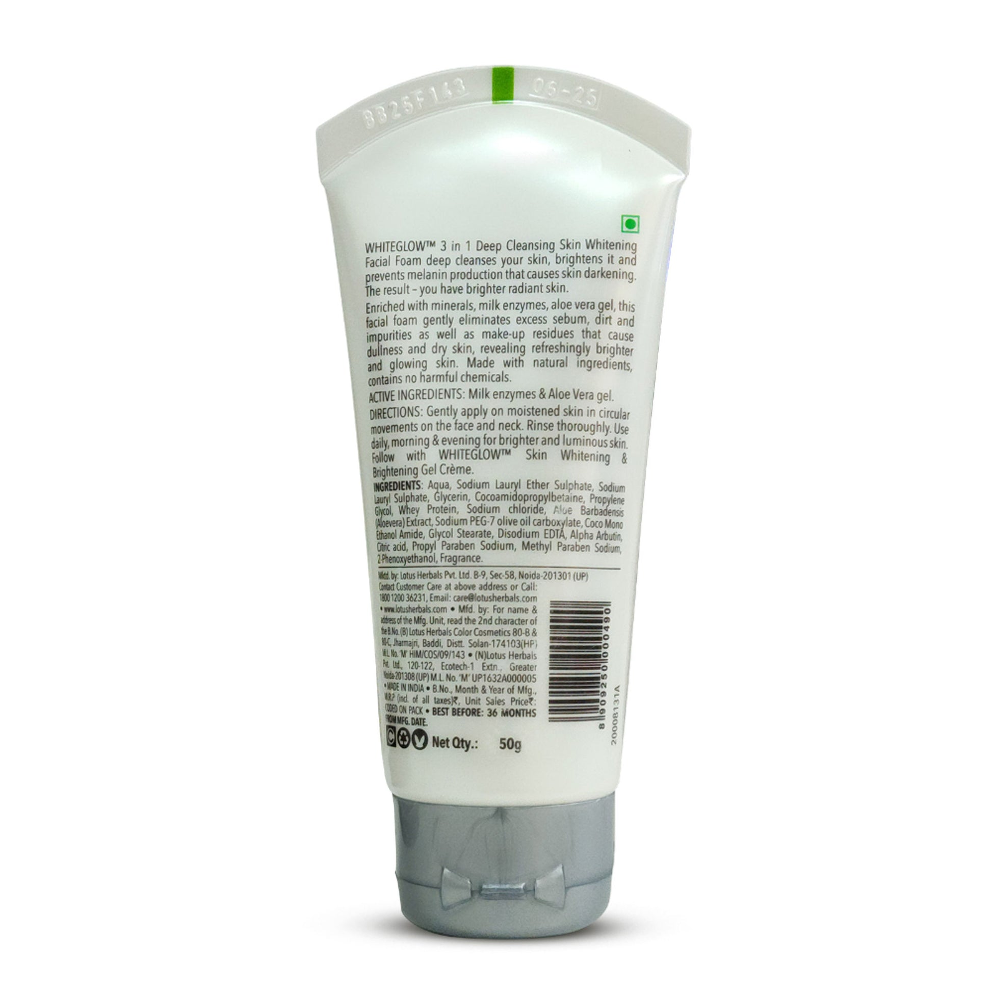Lotus Herbals WhiteGlow 3 In 1 Deep Cleansing Facial Foam, Acne & Oil-Control For All Skin Types