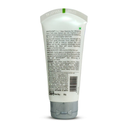 Lotus Herbals WhiteGlow 3 In 1 Deep Cleansing Facial Foam, Acne & Oil-Control For All Skin Types