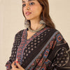 Dhiyona IE Floral Printed V-Neck Pure Cotton Straight Kurta With Trousers & Dupatta
