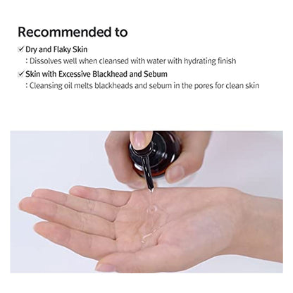 Klairs Gentle Black Deep Cleansing Oil Removes Waterproof Makeup, Blackheads & Unclogs Pores