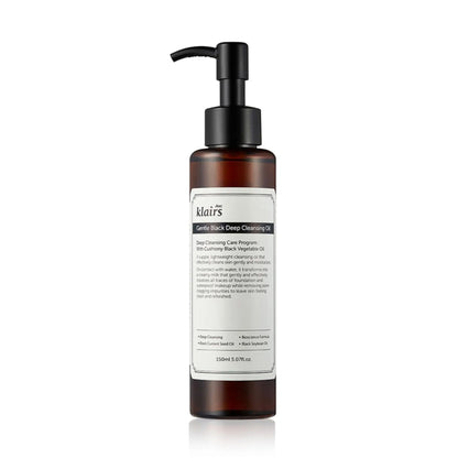 Klairs Gentle Black Deep Cleansing Oil Removes Waterproof Makeup, Blackheads & Unclogs Pores